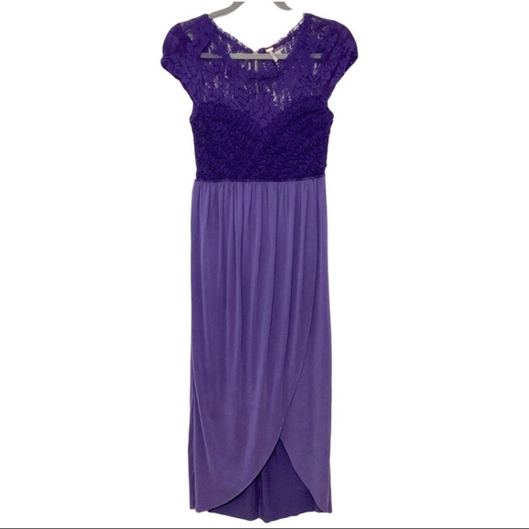 Free People Purple Lace Top Tulip Hem Corset/Bustier Maxi Dress Size XS - Picture 1 of 11